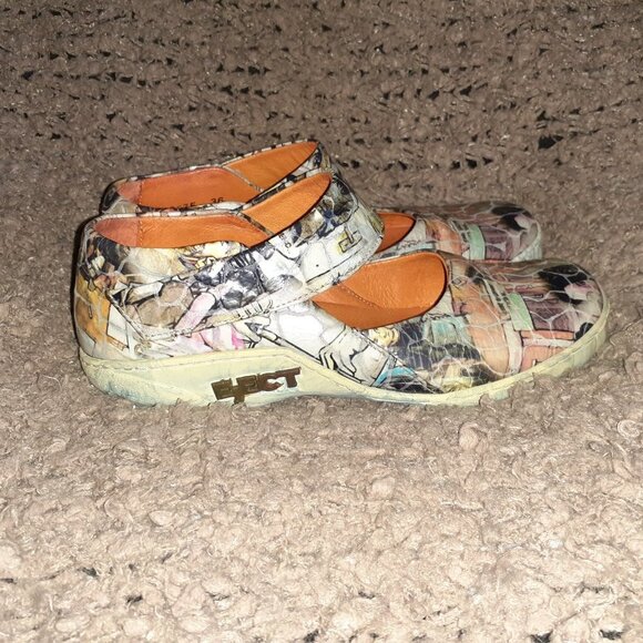 EJECT-Portugal-Funky Imprinted Leather Mary Janes-Multicolor-Sz 36-Excellent - Picture 4 of 7